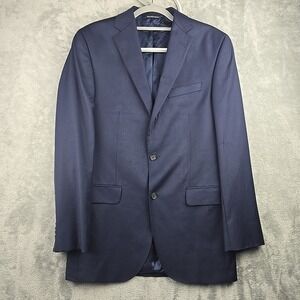 Jack Victor Loro Piana‎ Blazer Mens 40 L Blue Super 130's Wool Sport Coat Napoli